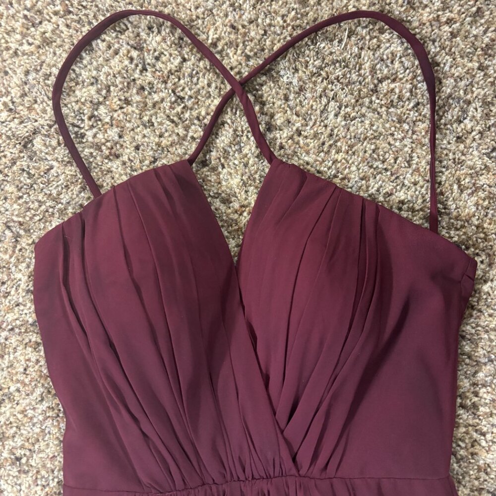 Bill Levkoff Bridesmaid Dress Wine Women's Size 4 - 1777 - Picture 2 of 8